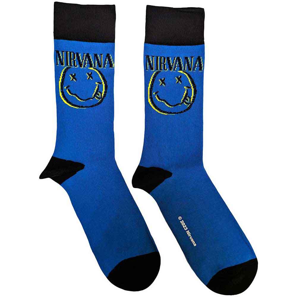Image of Nirvana Unisex Ankle Socks: Inverse Happy Face Rock Off